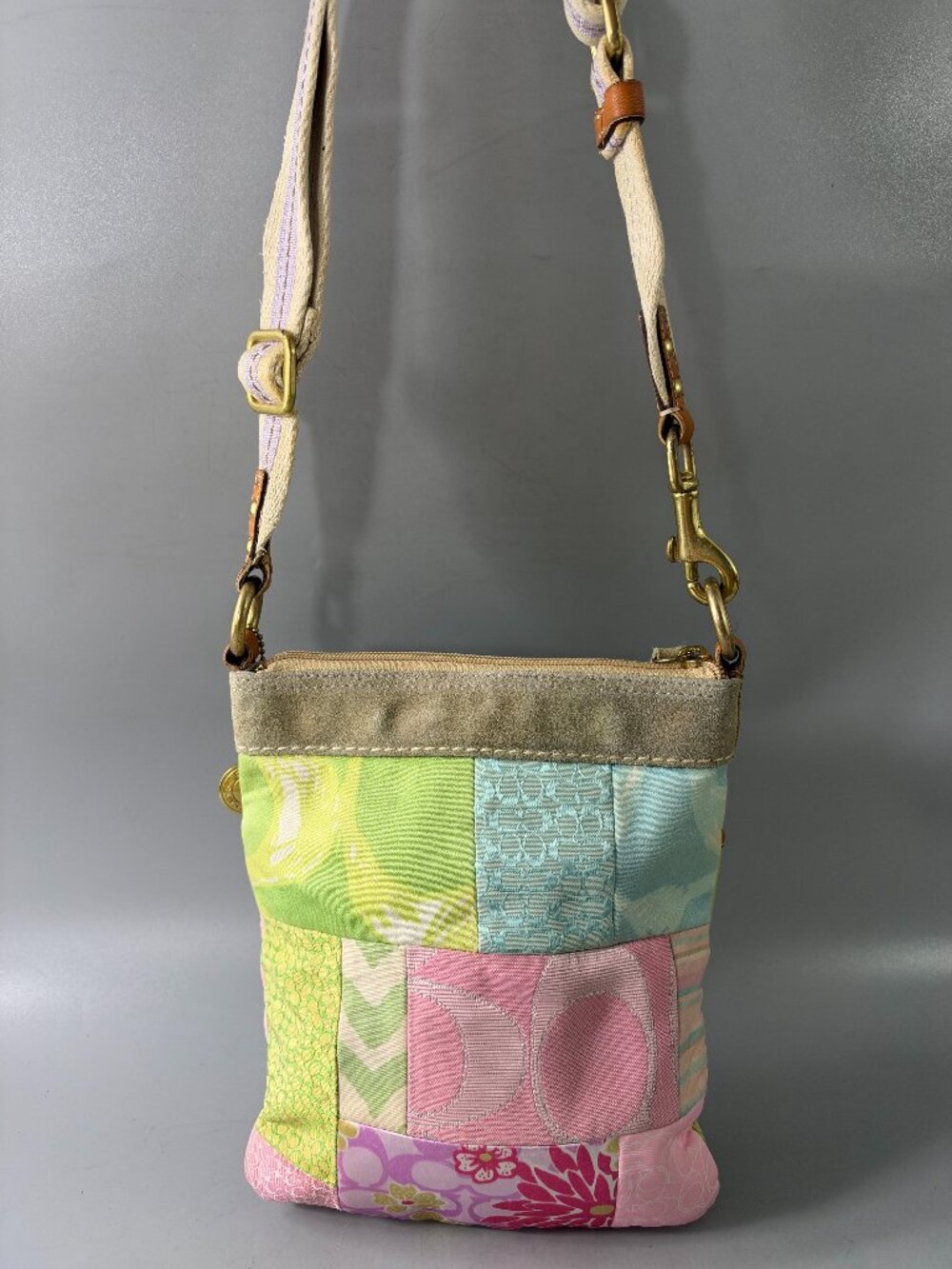 Authentic Vintage Coach Pastel Patchwork Crossbody Bag